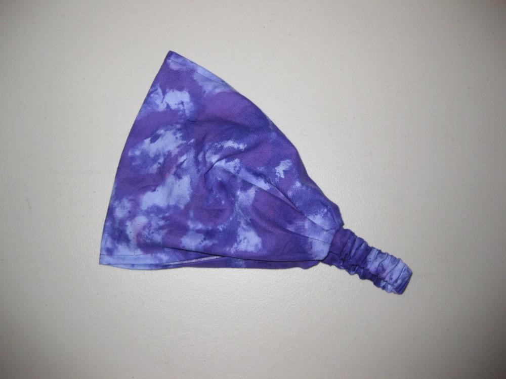 Tie Dye Headband Head Wrap Dreadband Womens Purple Bandana